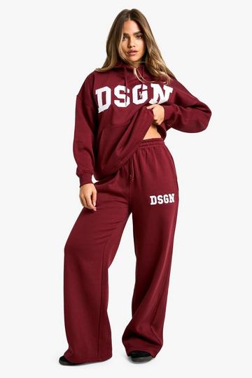 Burgundy Red Petite Oversized DSGN Wide Leg Jogger