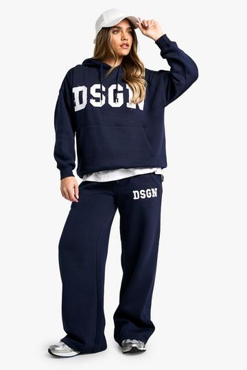 Navy Petite Oversized DSGN Wide Leg Jogger