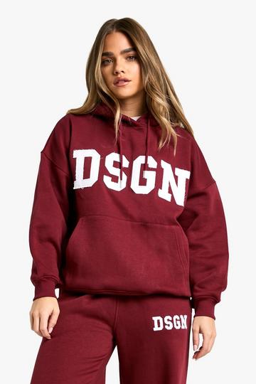 Petite Oversized Dsgn Studio Hoodie burgundy