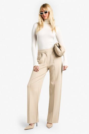 Premium Supersoft Interlock Tailored Straight Leg Trouser stone