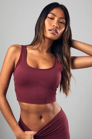 Dsgn Studio Supersoft Peached Sculpt Light Support Sports Bra burgundy