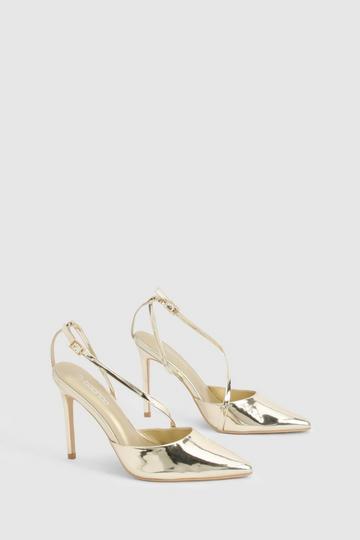 Asymmetric Patent Court Heels gold