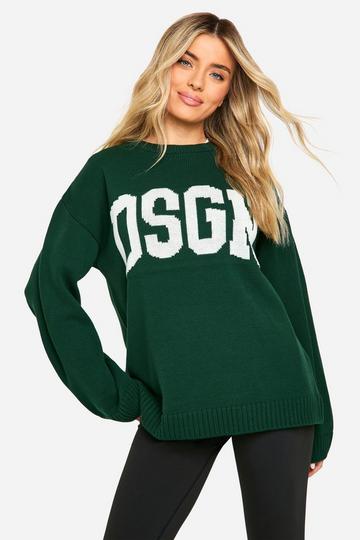 DSGN Crew Neck Knitted Jumper bottle green