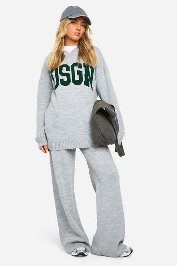 Oversized DSGN Hoodie En Wide Leg Broek Set bottle green