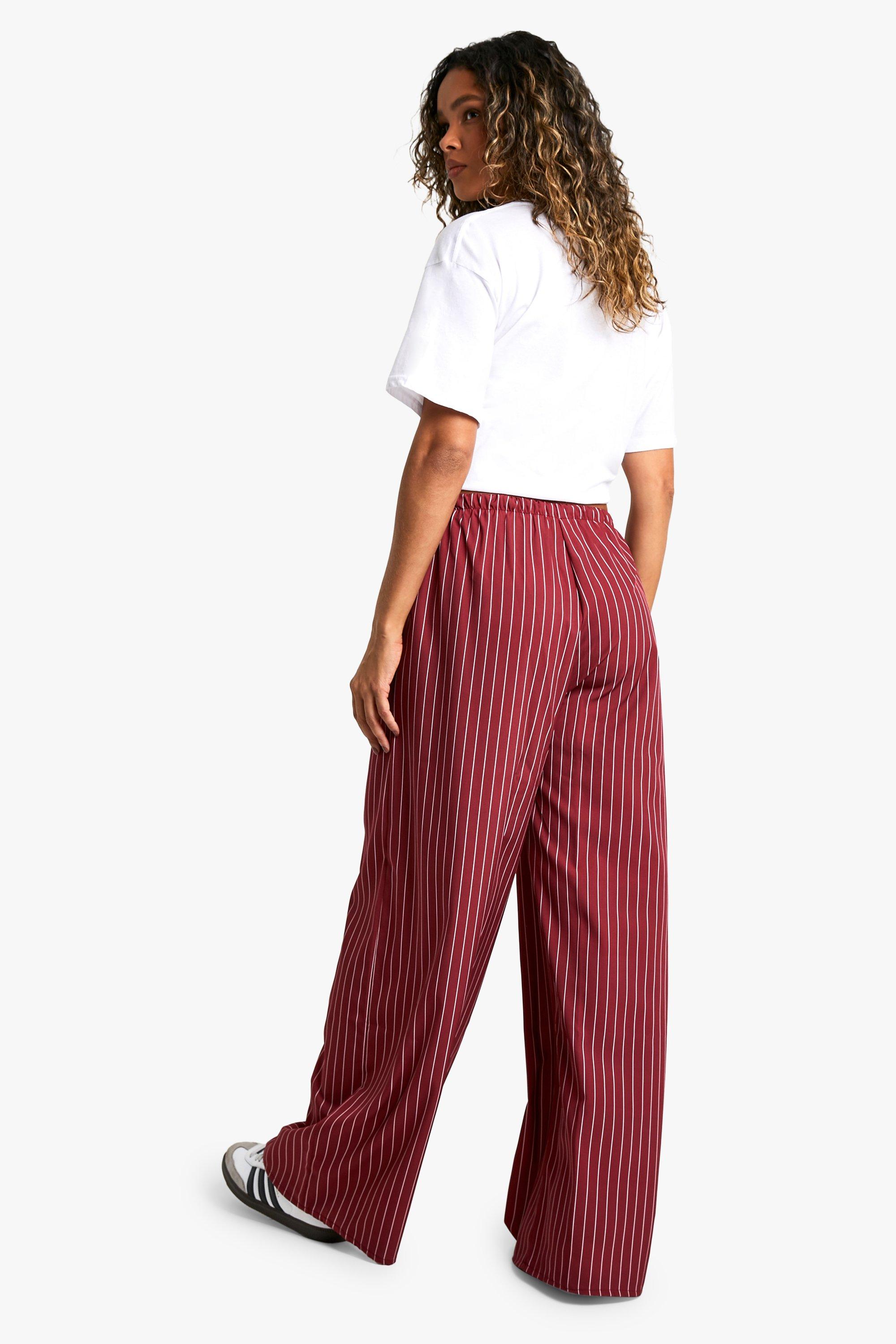 Pinstripe drawstring pants clearance