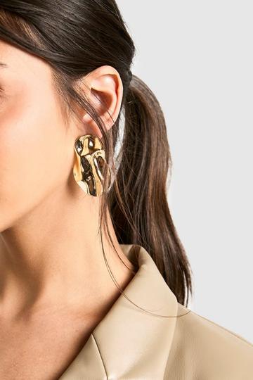 Abstract Stud Statement Earrings gold