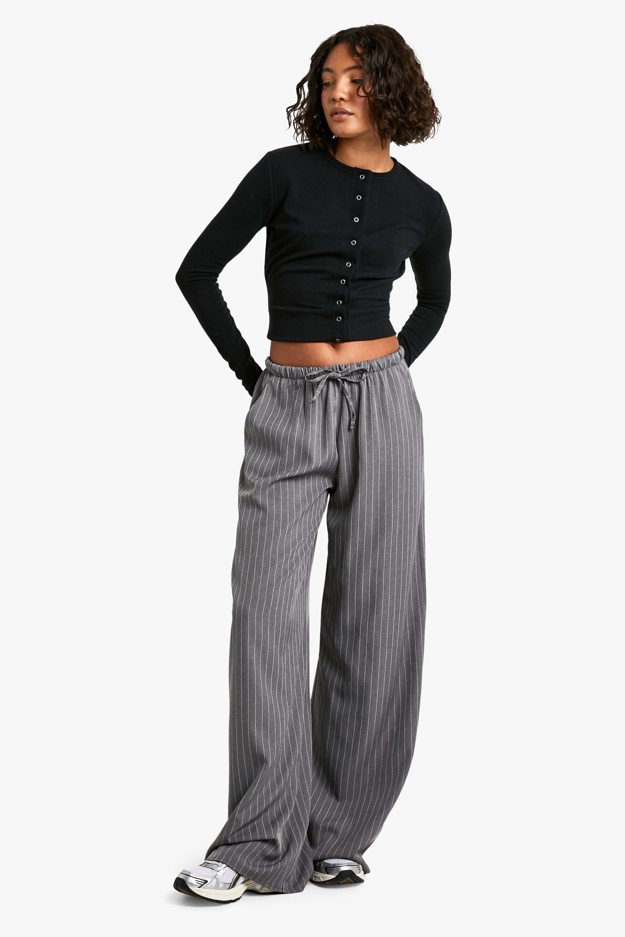 Tシャツ・カットソー Striped wide slacks GRAY STRIPED T-SHIRT - Gray | ZARA United States