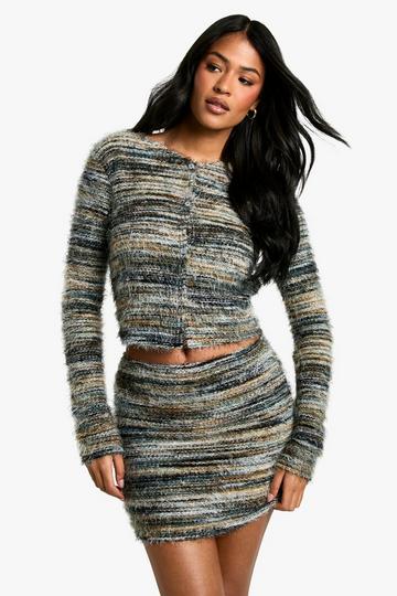 Tall Fluffy Knit Cardigan multi