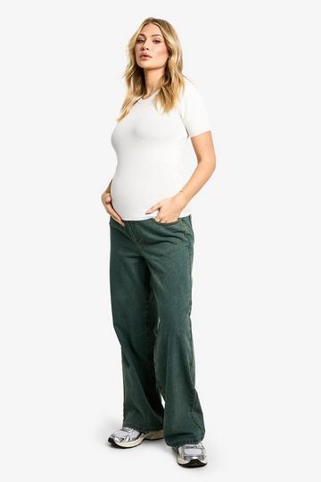 Maternity Over The Bump Wide Leg Jeans vintage wash