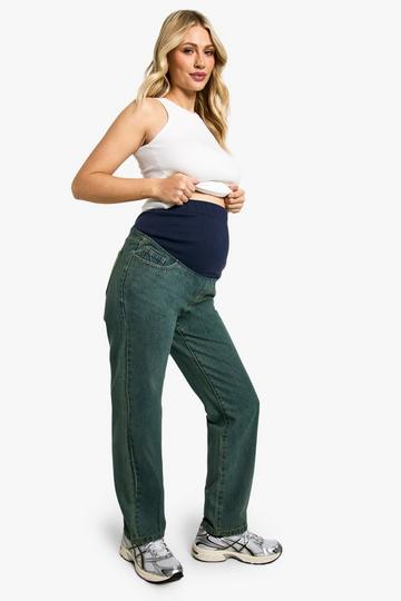 Maternity Over The Bump Mom Jeans vintage wash
