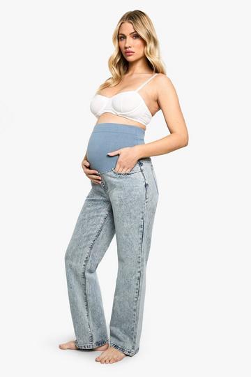 Light Brown Maternity Over The Bump Straight Leg Jeans