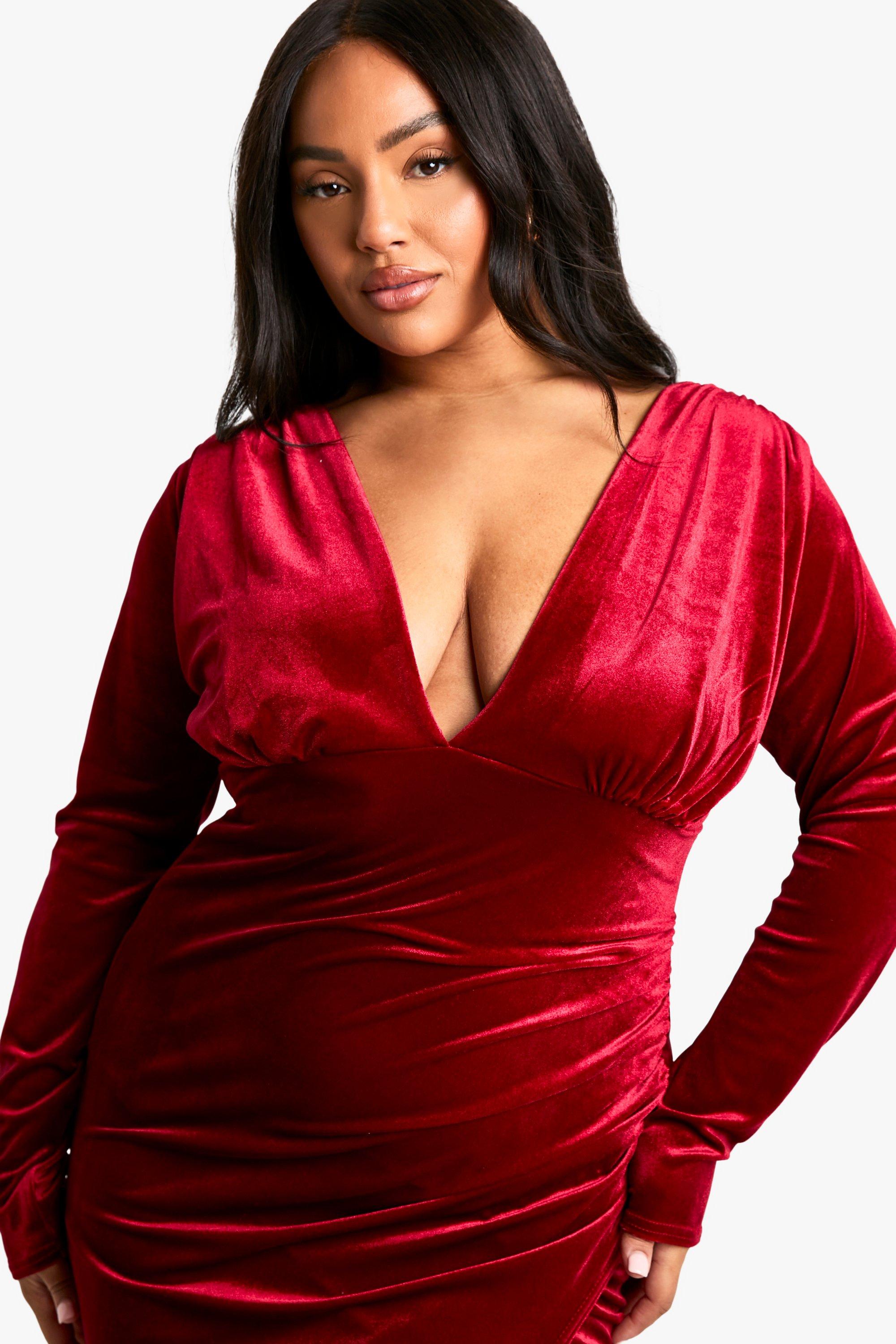 Plus size velvet maxi dress hotsell