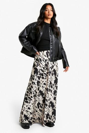 Petite Satijnen Koeienprint Maxi Rok animal