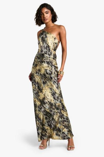 Tall Abstracte Maxi Jurk Met Losse Rug charcoal