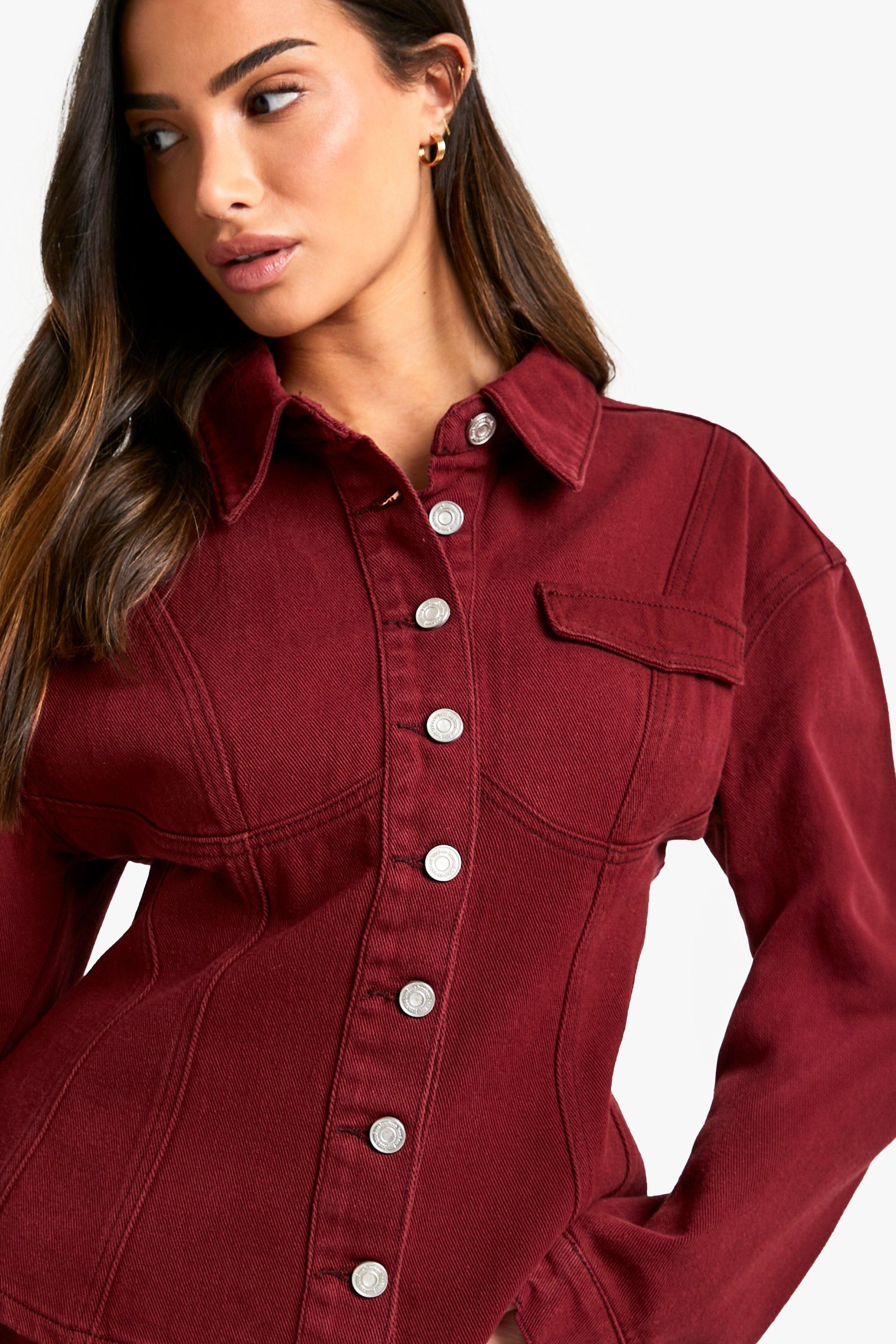 Petite Cherry Wash Fitted Waist Denim Shirt