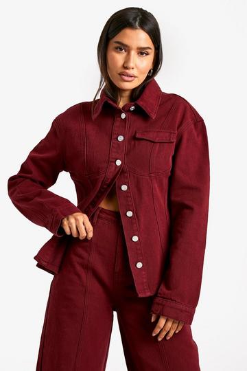 Tall Cherry Wash Fitted Waist Denim Shirt cherry