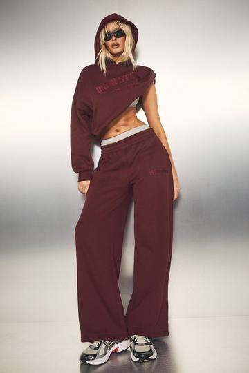 Burgundy Red Dsgn Studio Applique Straight Leg Jogger