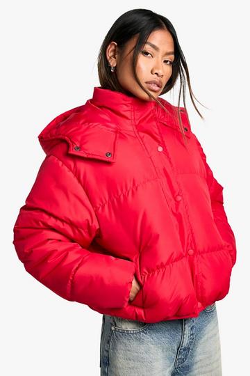 Red Short Puffer Jacket