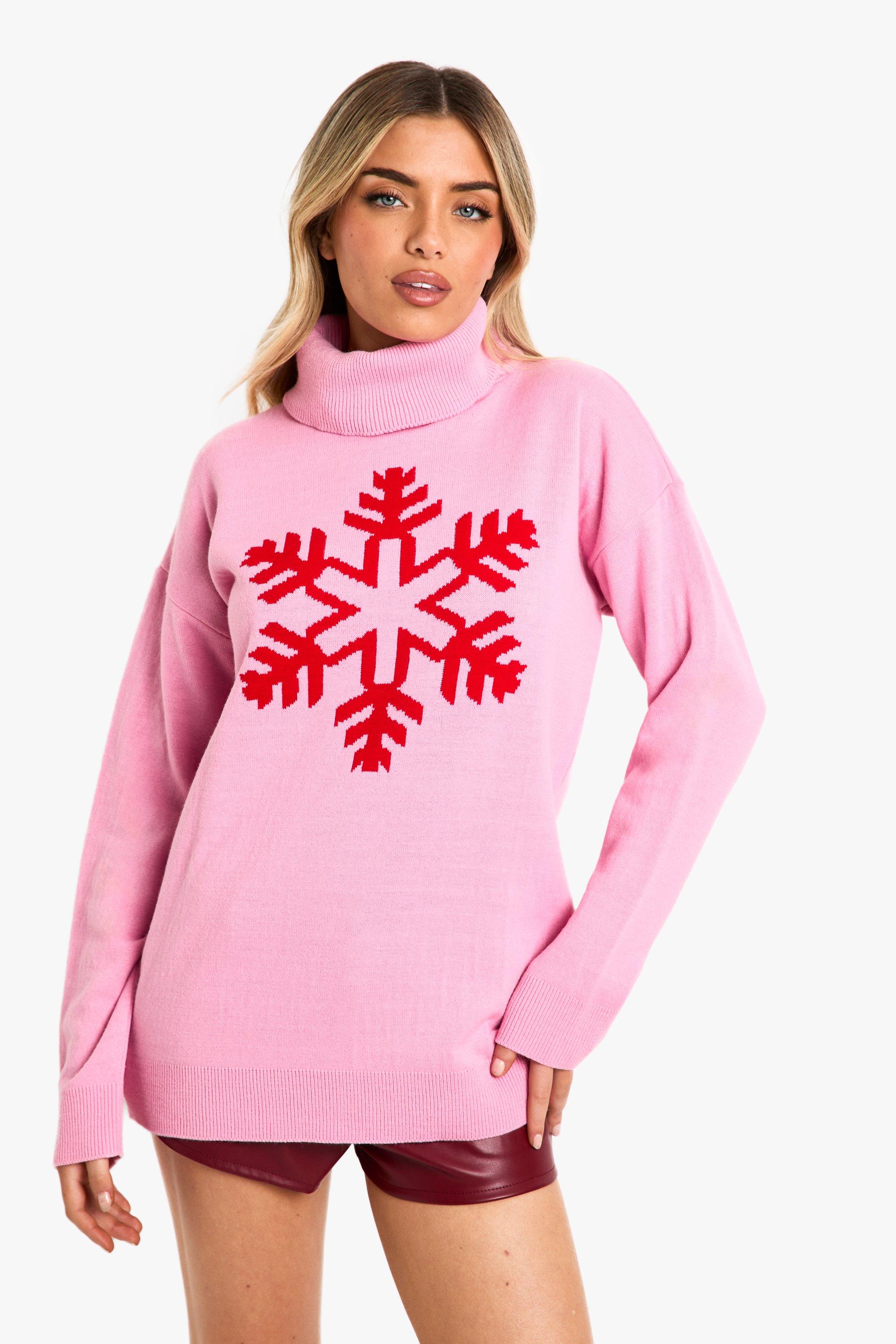 Snowflake Print Christmas Jumper boohoo IE