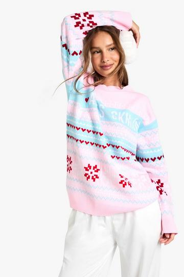 Apres Ski Christmas Jumper pink