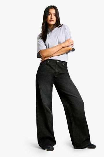Tall Basic Super Wide Leg Jean washed black