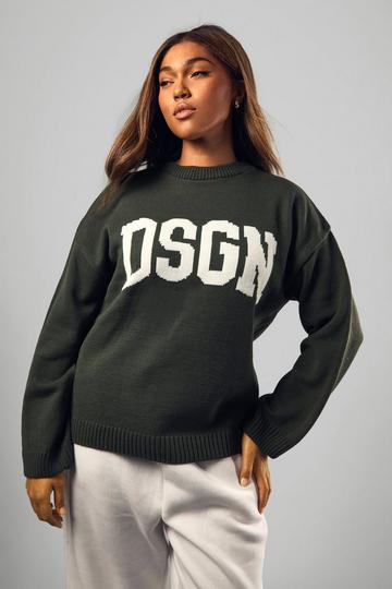 Plus DSGN Crew Neck Knitted Jumper khaki