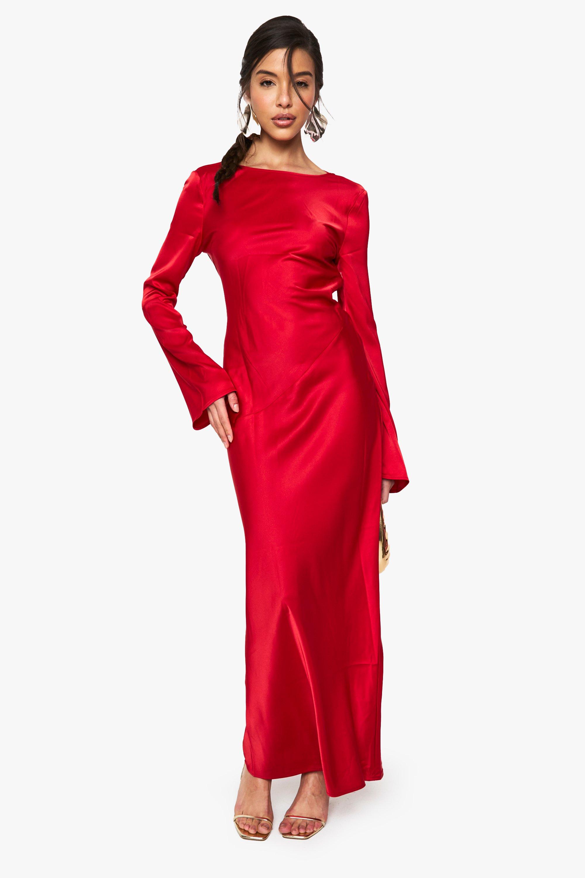 Satin Column Maxi Dress boohoo