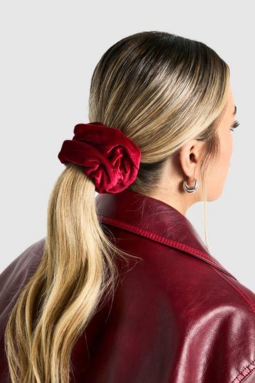 Christmas Bauble Velvet Scrunchie red