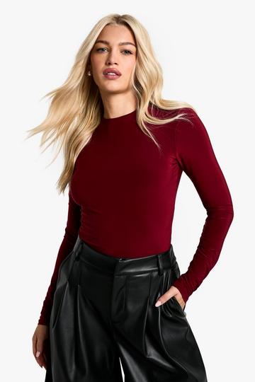 DOUBLE LAYER SLINKY BODYSUIT wine