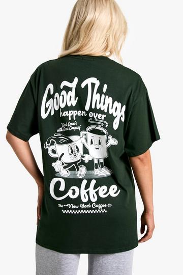 Oversized Good Things HAPPEN T-Shirt Met Print green