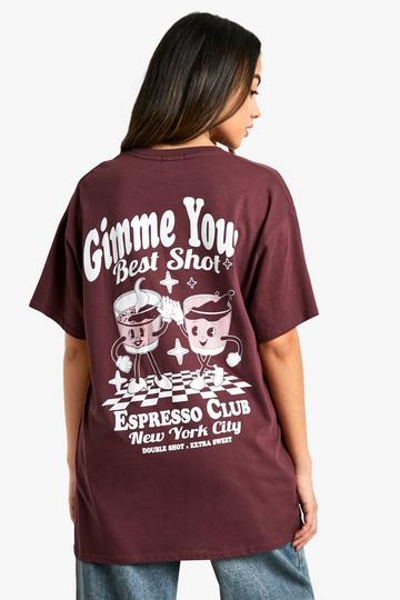 GIMME YOUR BEST SHOT OVERSIZED PRINTED TSHIRT berry