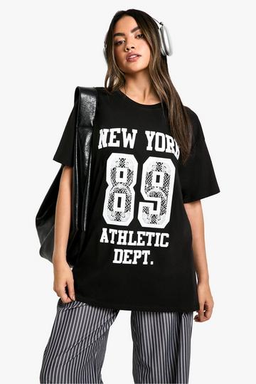 NEW YORK 89 PRINTED OVERSIZED T-SHIRT black