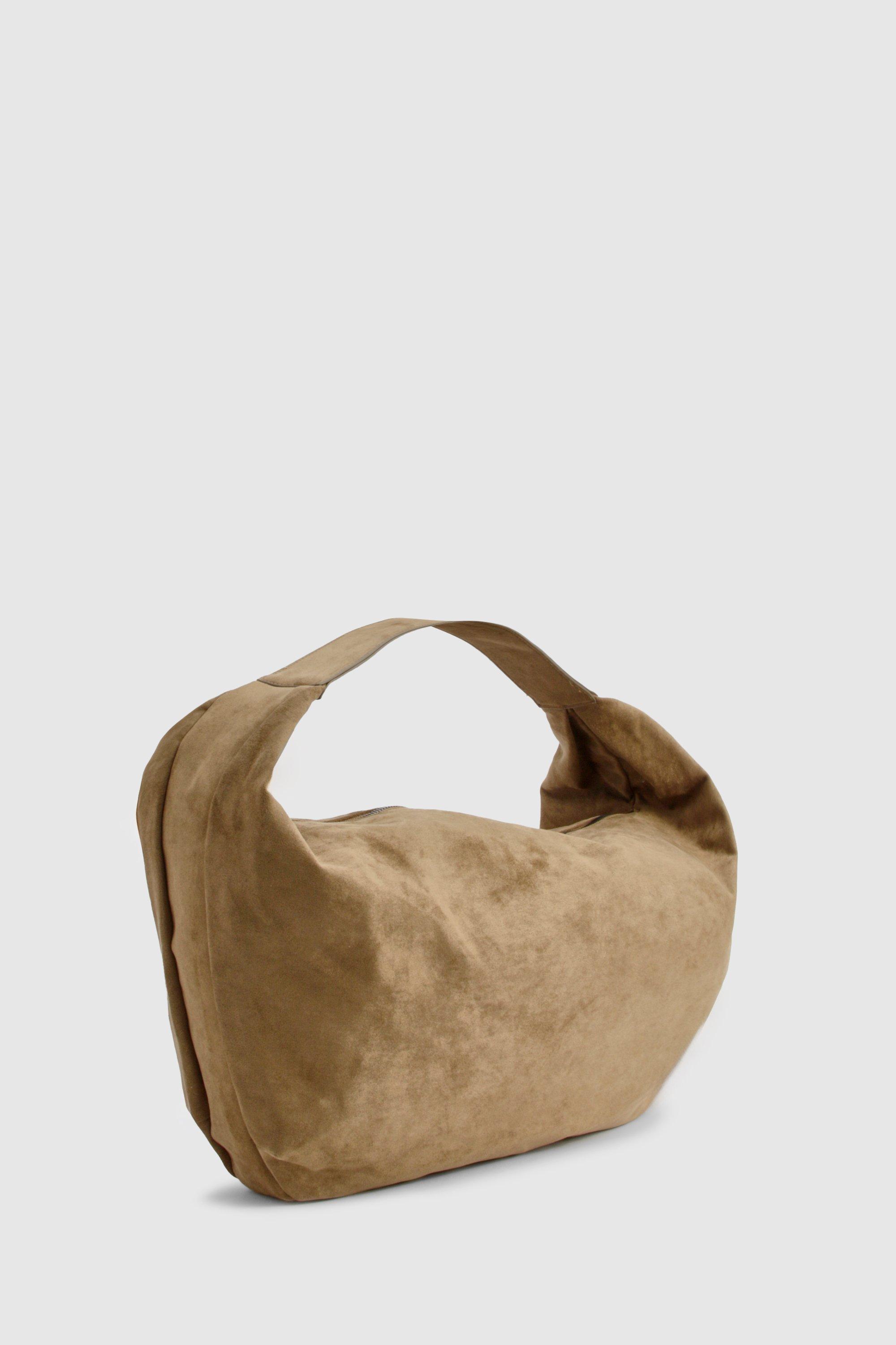 Faux Suede Slouchy Shoulder Bag