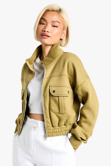 Pocket Detail Bomber Jacket olive