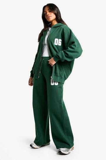 06 EMBROIDERED ZIP THROUGH OVERSIZED TRACKSUIT green