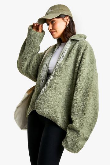 Tall Boxy Teddy Jacket sage