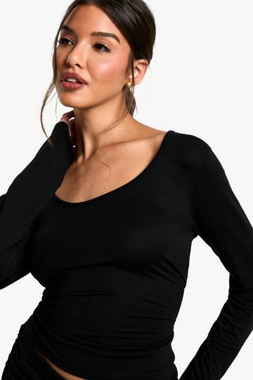 Scoop Neck Lounge Top black