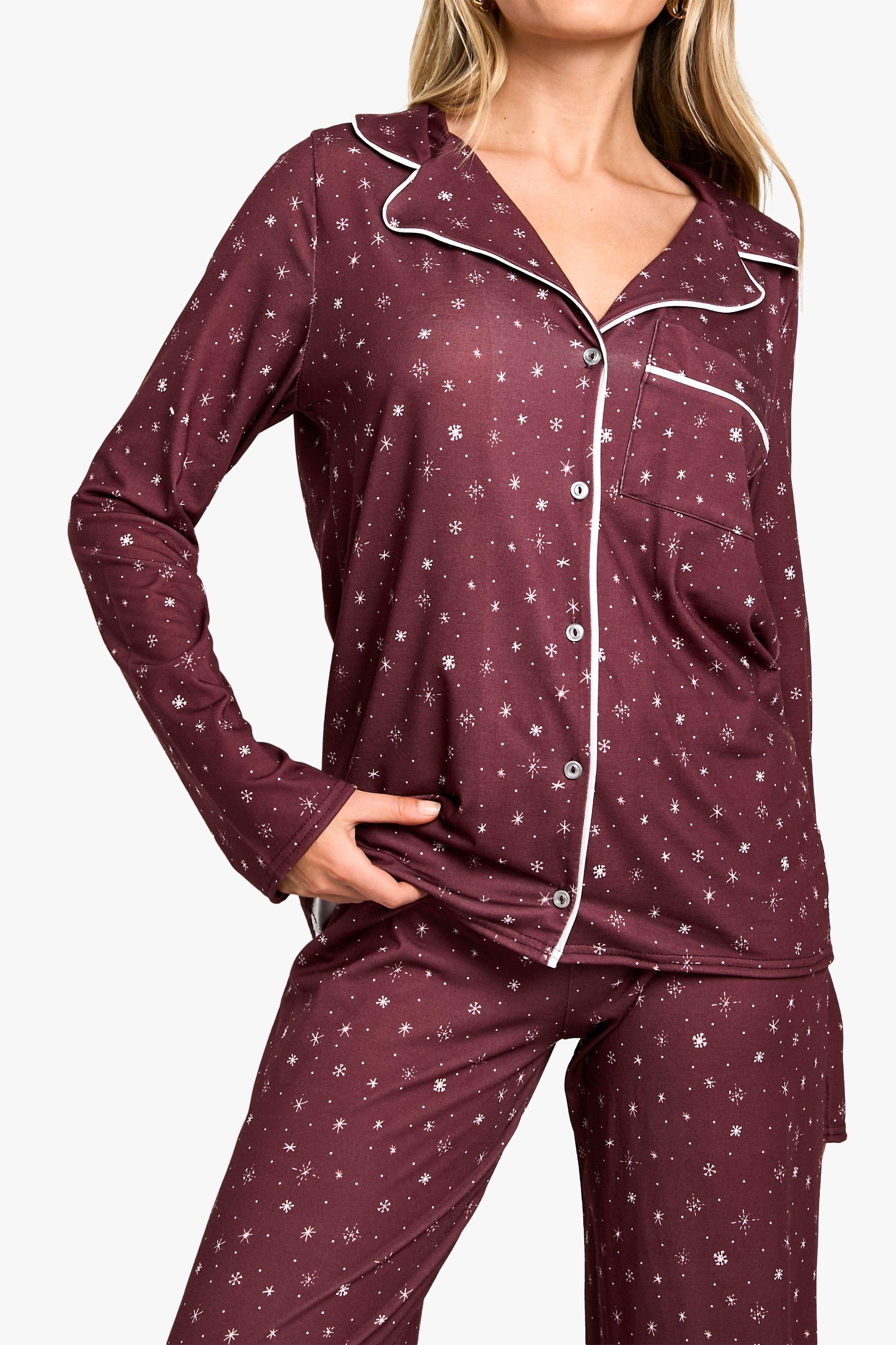 Burgundy pyjama set hotsell