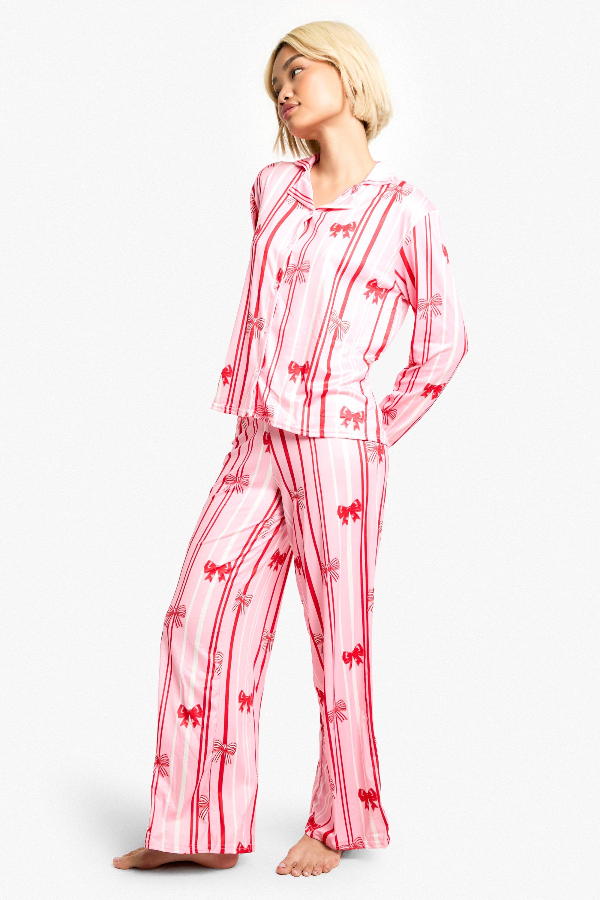 Peach print pajamas sales