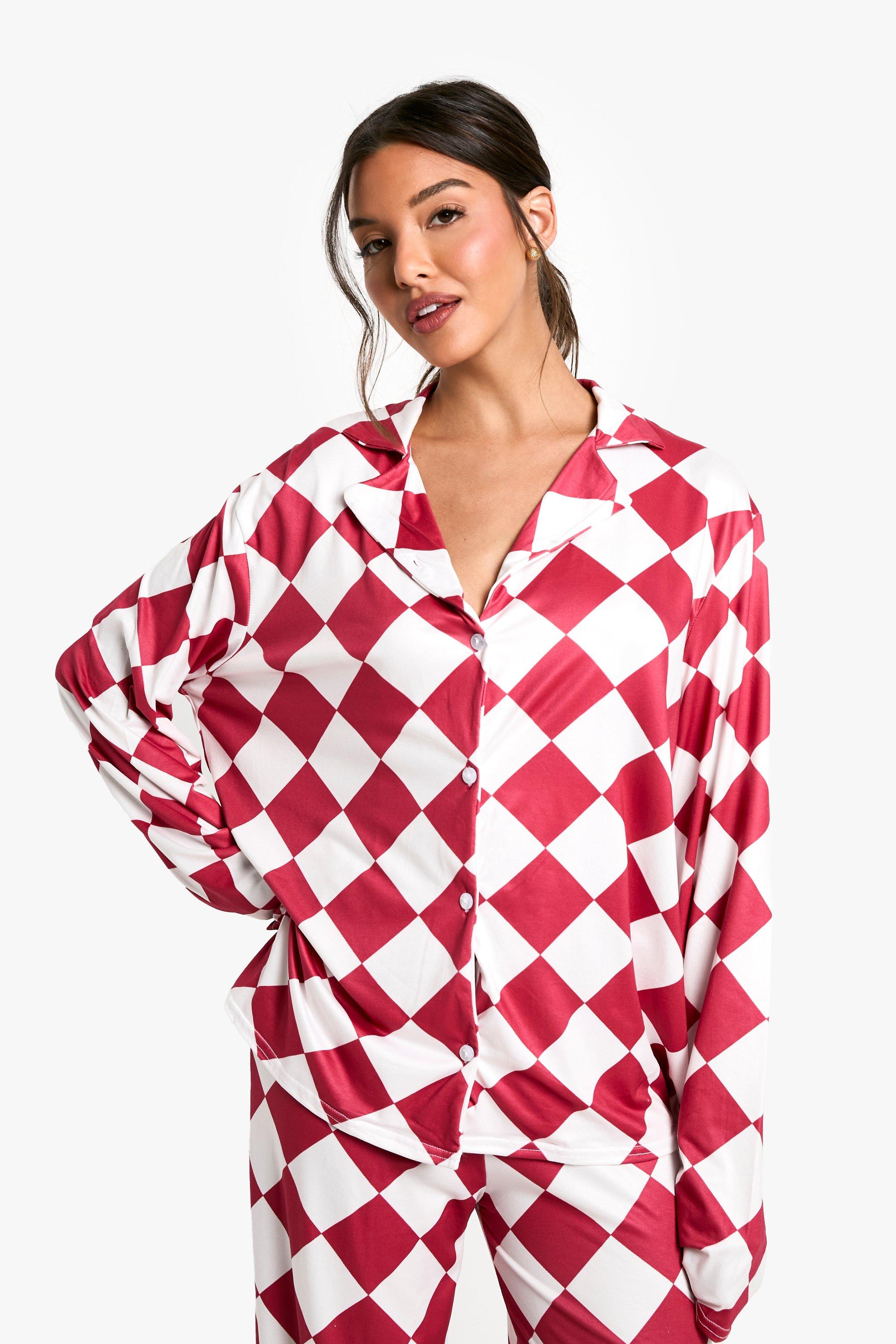 SET CAMICIA E PANTALONI IN JERSEY A SCACCHI boohoo IT