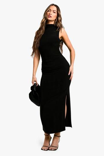 Ruched Waist Sleeveless Midaxi black