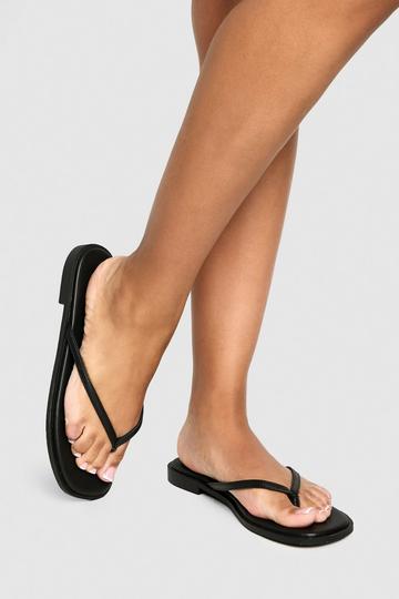 PU Flip Flop Sandals black