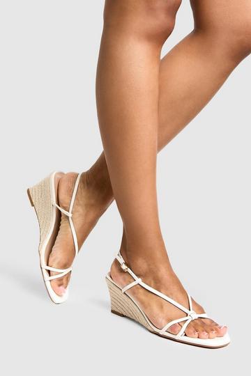 Strappy Barely There Wedges white