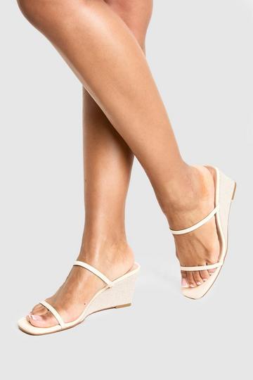 2 Part Strap Wedge ecru