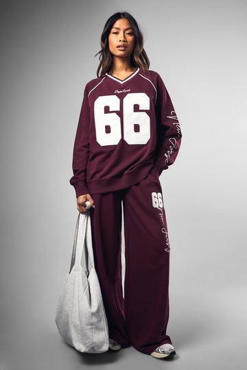 Dsgn Sport 66 Wide Leg Joggingbroek burgundy