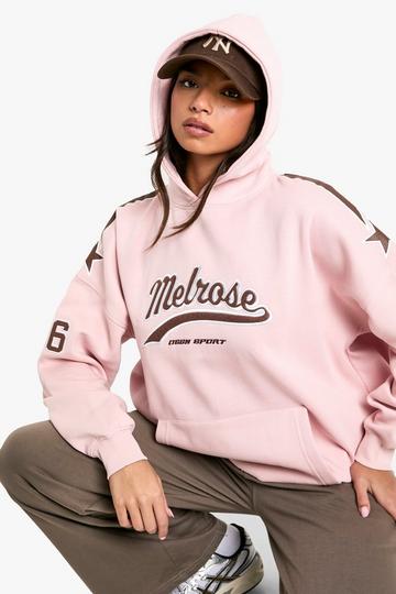 Dgsn Sport Melrose Slogan Oversized Hoodie pink