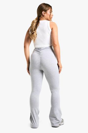 Petite Cotton Jersey Ruched Booty Boosting Flares grey