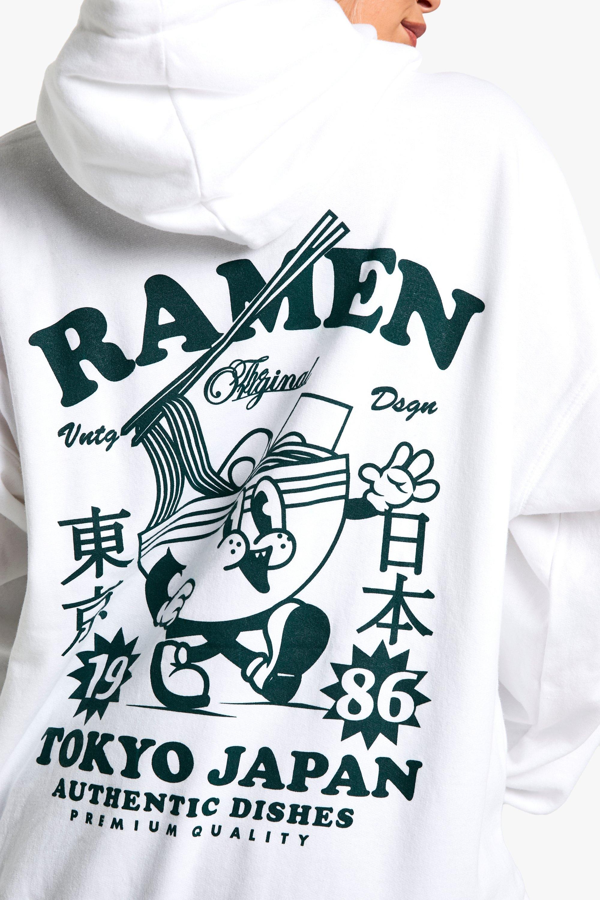Tokyo Ramen Printed Oversized Hoodie