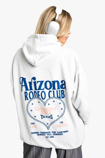 Arizona Rodeo Club Printed Oversized Hoodie light grey