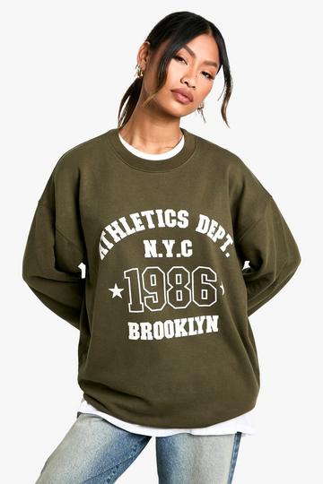 NYC Athletics Dept 1986 Oversized Sweatshirt green